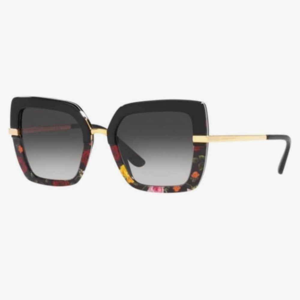 Dolce & Gabbana Black Floral Womens Sunglasses